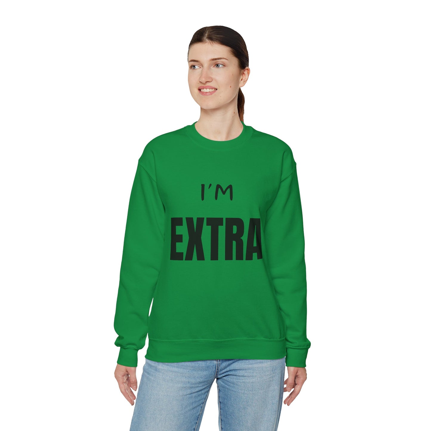 I'm Extra Black Text:  Unisex Heavy Blend™ Crewneck Sweatshirt