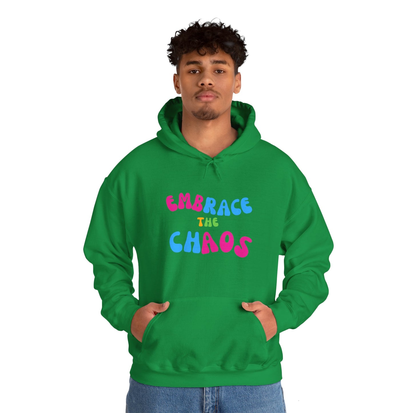 EMBRACE THE CHAOS! Unisex Heavy Blend™ Hooded Sweatshirt