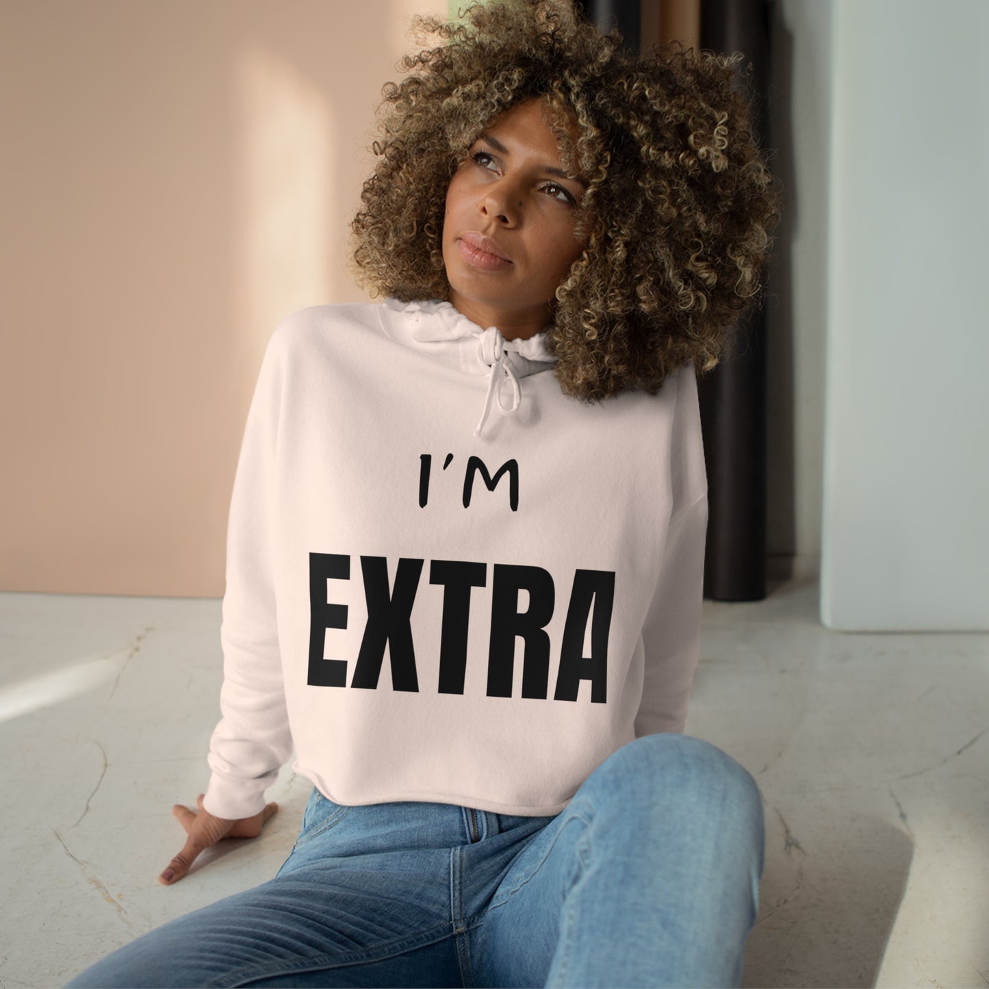 EXTRA Black Text:  Crop Hoodie