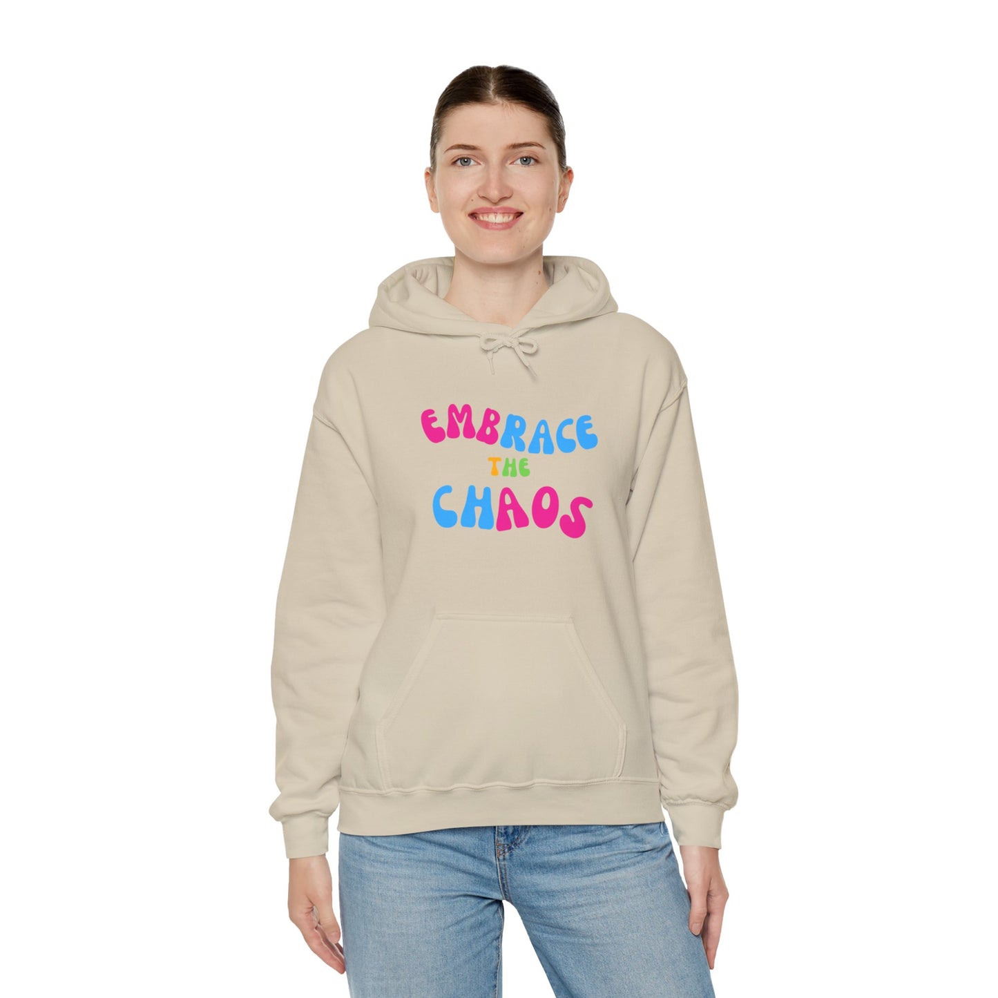 EMBRACE THE CHAOS! Unisex Heavy Blend™ Hooded Sweatshirt