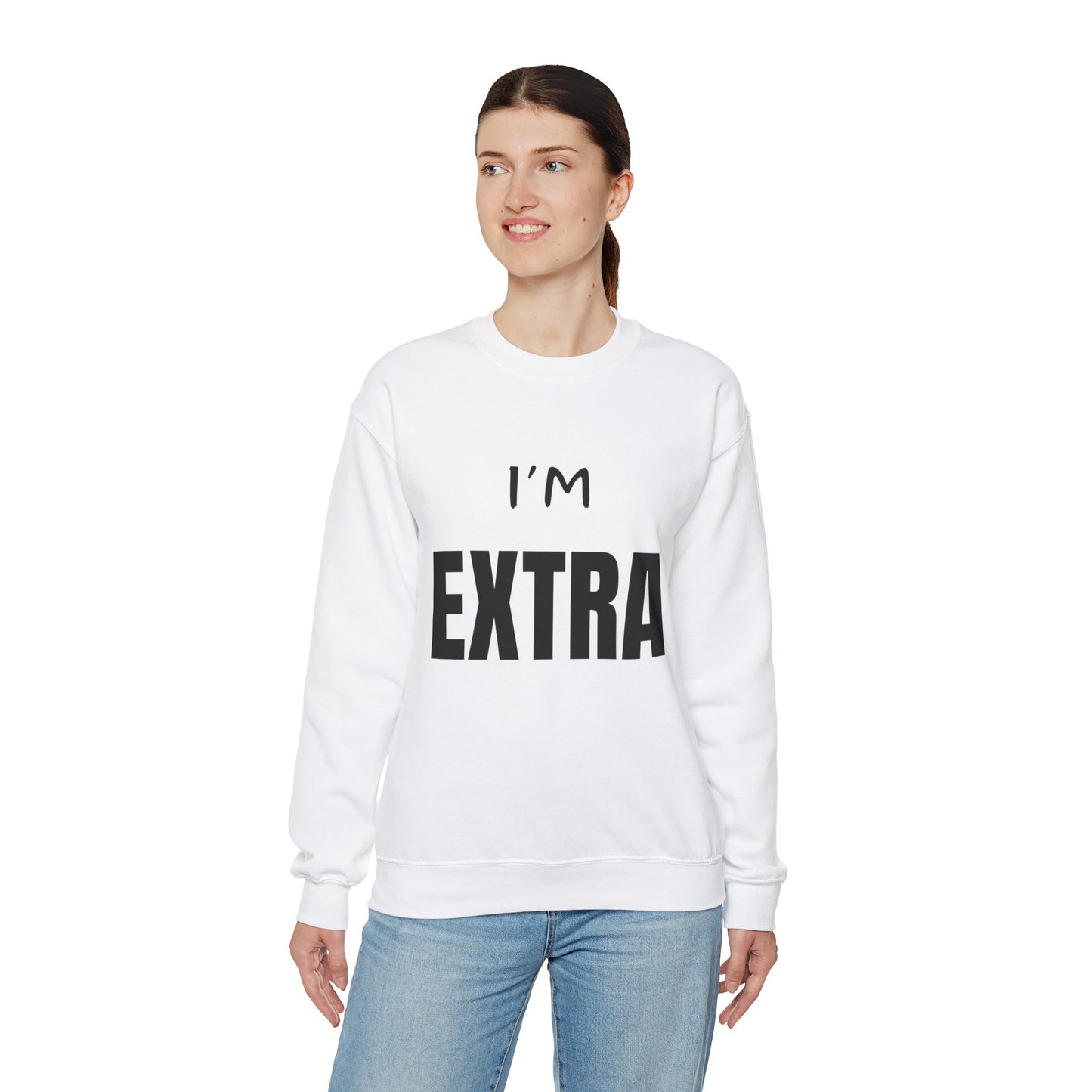 I'm Extra Black Text:  Unisex Heavy Blend™ Crewneck Sweatshirt