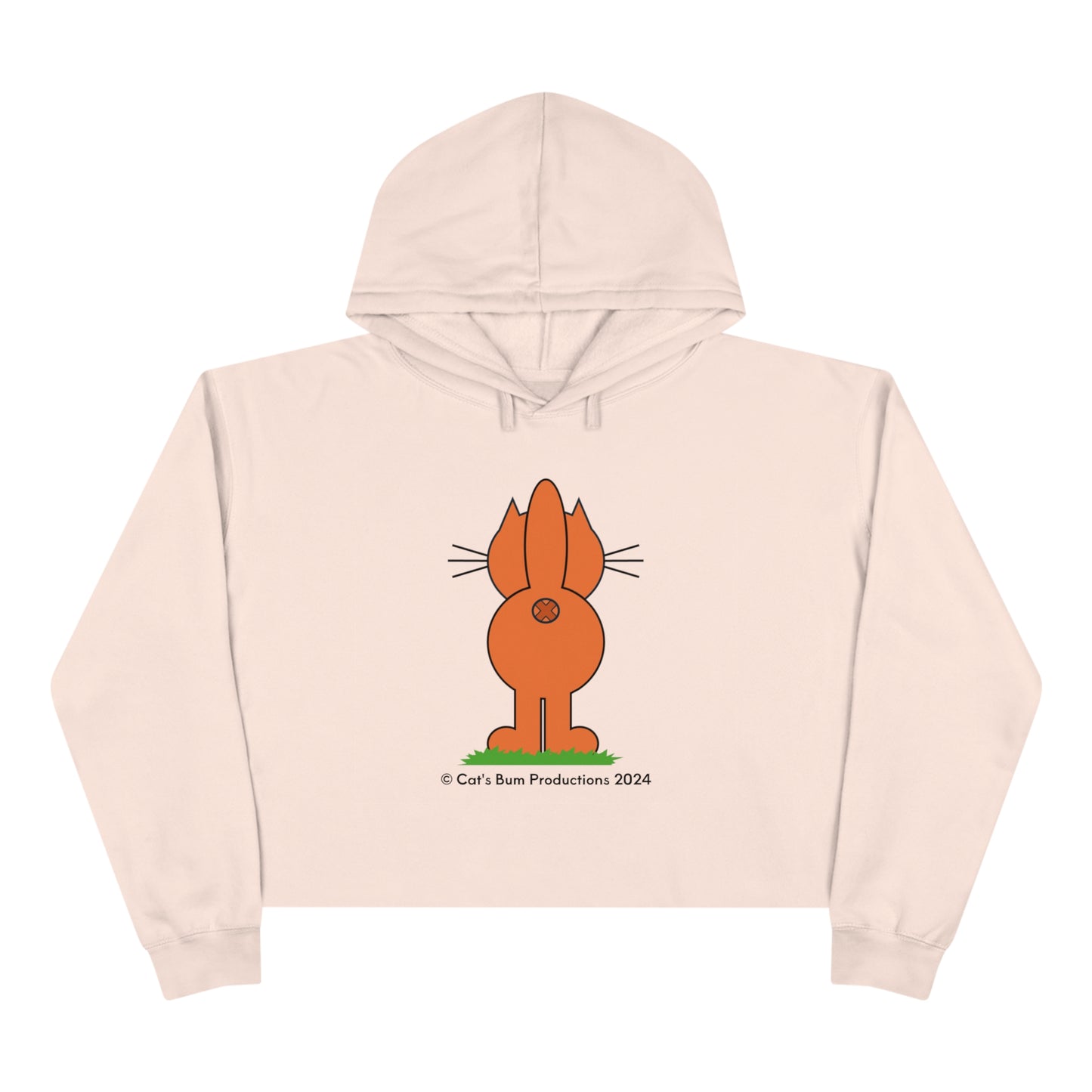 Ginger Cat's Bum Productions  Crop Hoodie