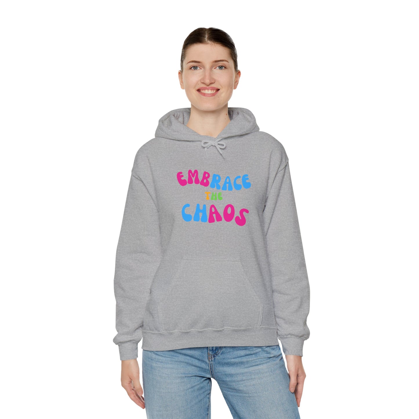 EMBRACE THE CHAOS! Unisex Heavy Blend™ Hooded Sweatshirt