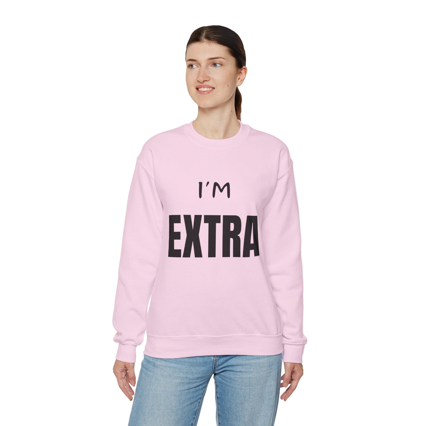 I'm Extra Black Text:  Unisex Heavy Blend™ Crewneck Sweatshirt