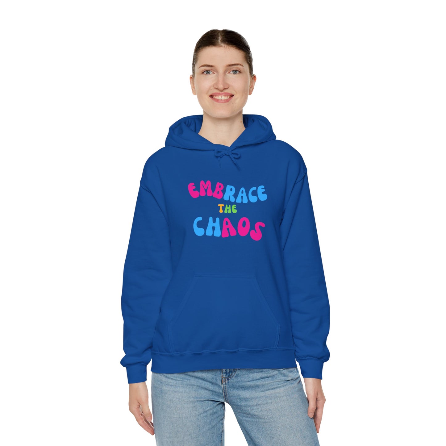 EMBRACE THE CHAOS! Unisex Heavy Blend™ Hooded Sweatshirt