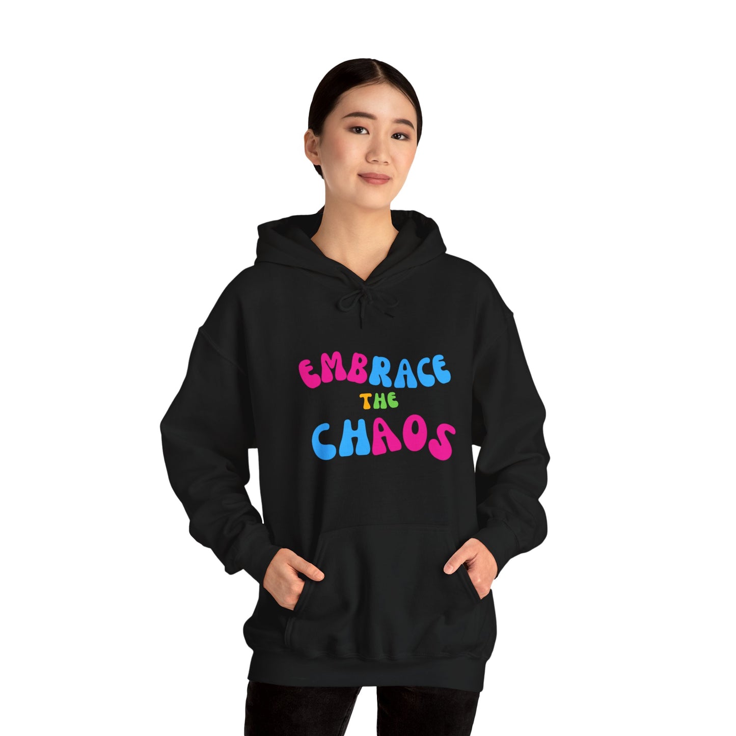 EMBRACE THE CHAOS! Unisex Heavy Blend™ Hooded Sweatshirt